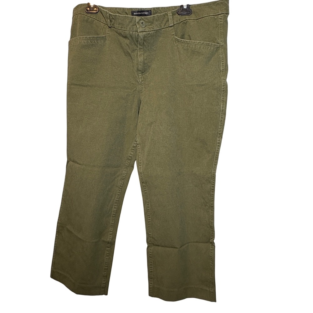 Banana Republic 16 Pants Olive Green Sloan Slim Leg Ankle Chino Trousers